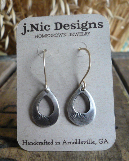 Daybreak Earrings - Handmade. Mixed Metal. 14kt Goldfill & Oxidized fine recycled silver