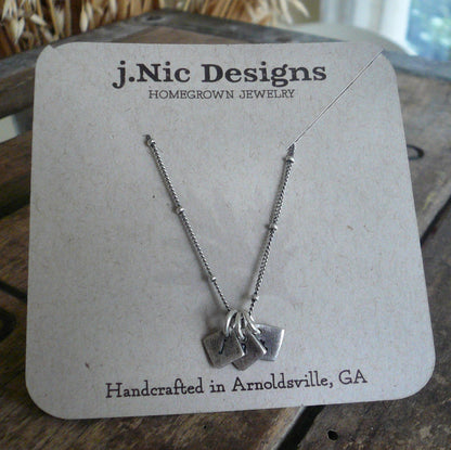 Monogram Necklace - Handmade. Personalized. Oxidized Fine and Sterling Silver