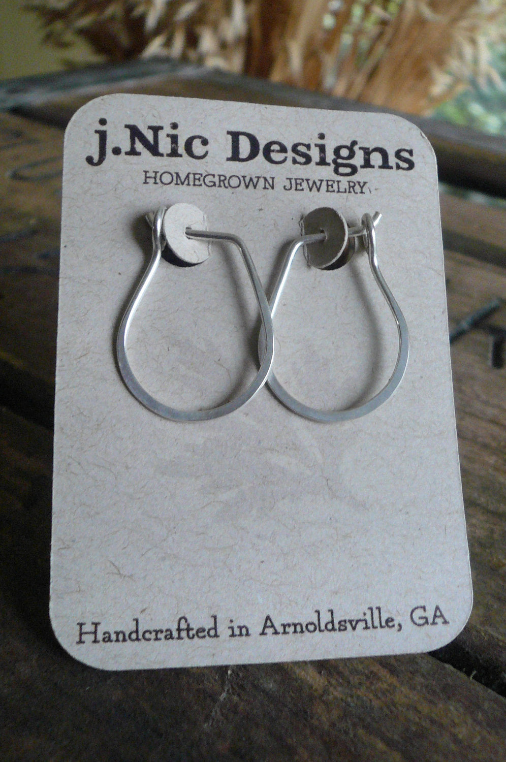 Hammered Pony Horseshoe Hoops - Handmade. Hand forged. Sterling Silver or 14kt goldfill Earrings