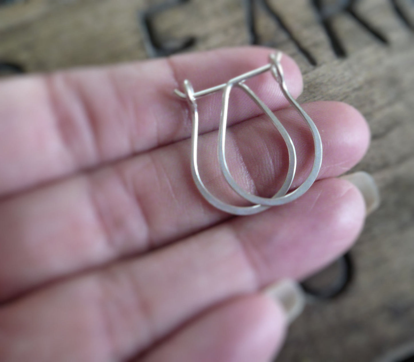 Pony Horseshoe Hoops - Handmade. Hand forged. Sterling Silver or 14kt goldfill Earrings