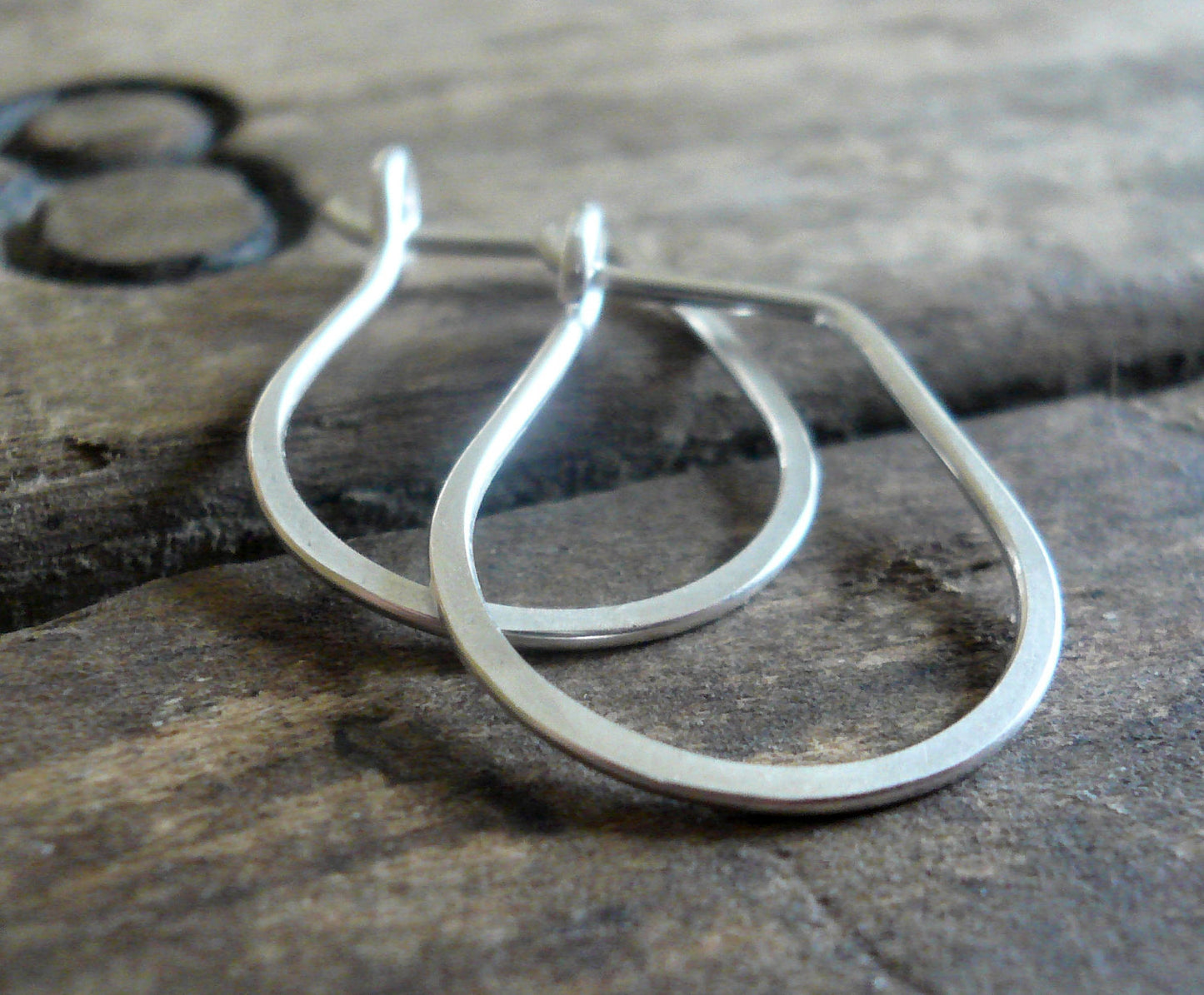 Pony Horseshoe Hoops - Handmade. Hand forged. Sterling Silver or 14kt goldfill Earrings