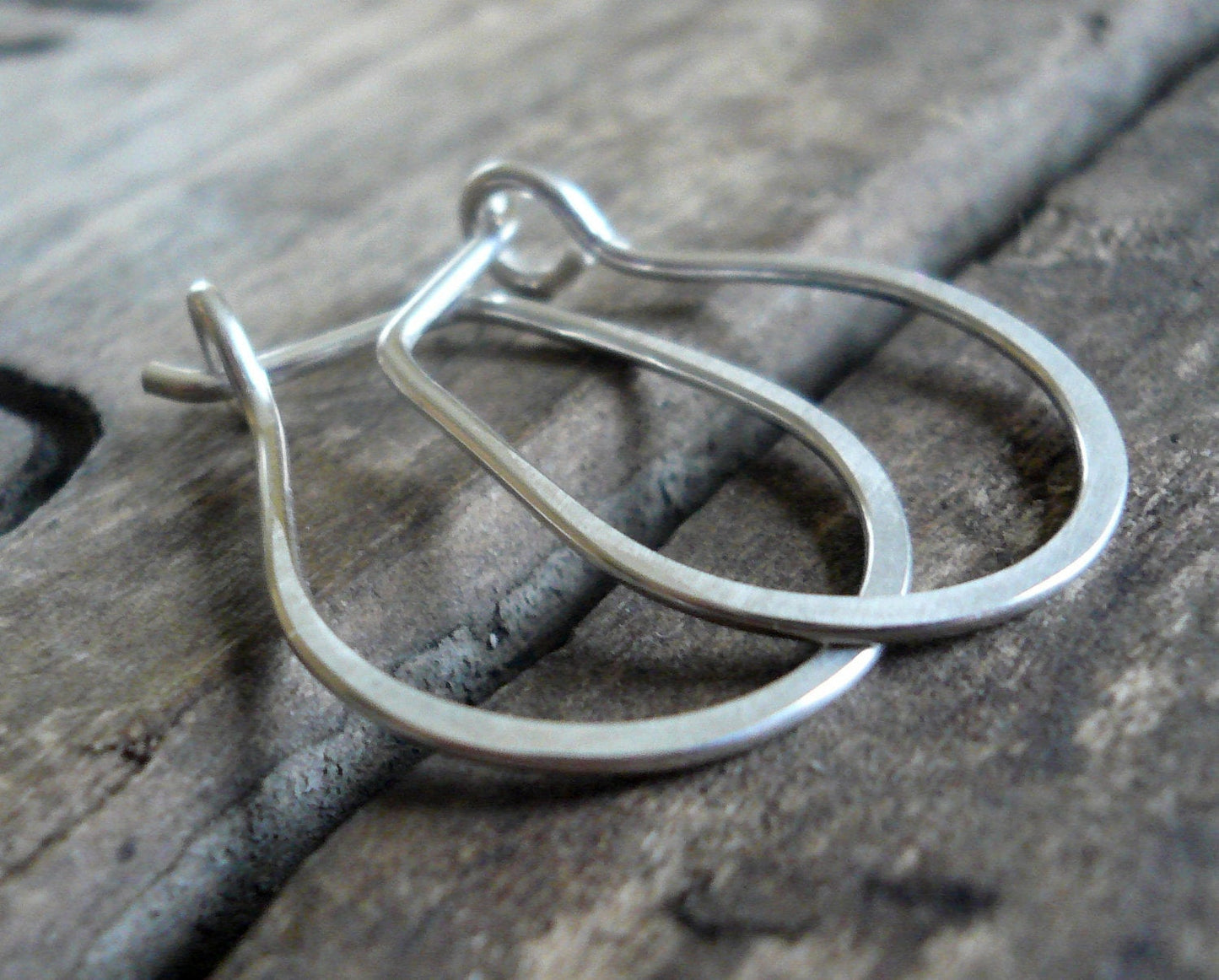 Hammered Pony Horseshoe Hoops - Handmade. Hand forged. Sterling Silver or 14kt goldfill Earrings