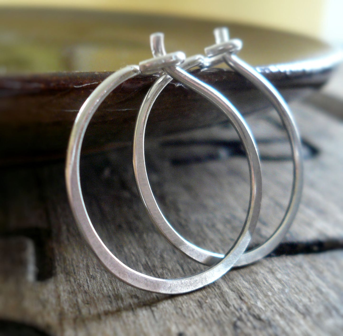 Lil' Every Day Hoops - Handmade. Heavily Oxidized Sterling Silver