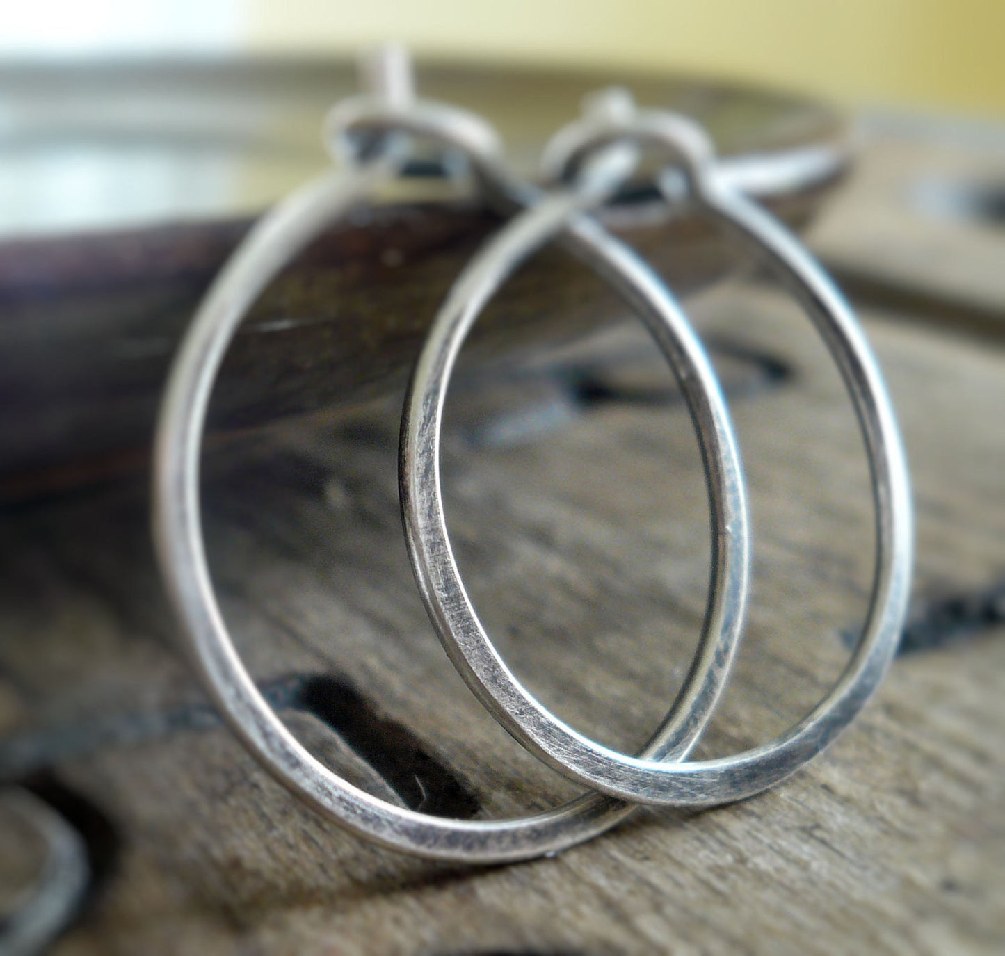 Lil' Every Day Hoops - Handmade. Oxidized Sterling Silver