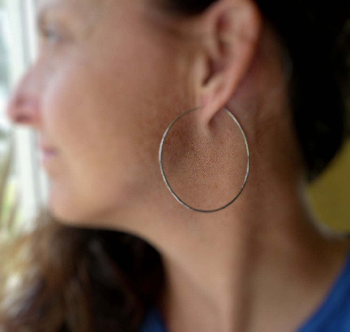 Tattered Hoops - Handmade. Sterling Silver. Choice of 5 sizes. Oxidized and Polished