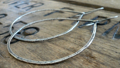 Tattered Tears - Handmade. Oxidized, textured sterling silver Earrings