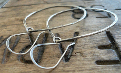 Tattered Tears - Handmade. Oxidized, textured sterling silver Earrings