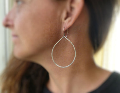 Tattered Tears - Handmade. Oxidized, textured sterling silver Earrings