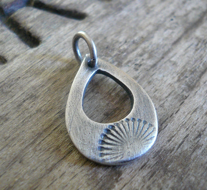 Daybreak Pendant - Handmade. Oxidized fine silver