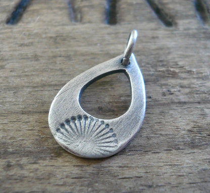 Daybreak Pendant - Handmade. Oxidized fine silver