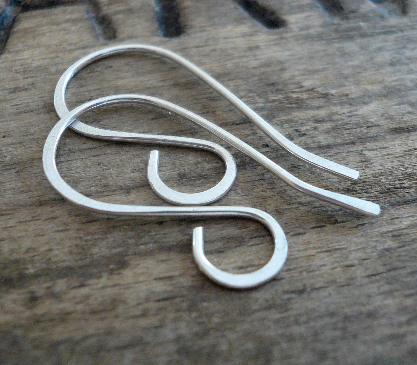 12 Pairs of my Large Loop Solitaire Sterling Silver or 14kt Goldfill Earwires - Handmade. Handforged