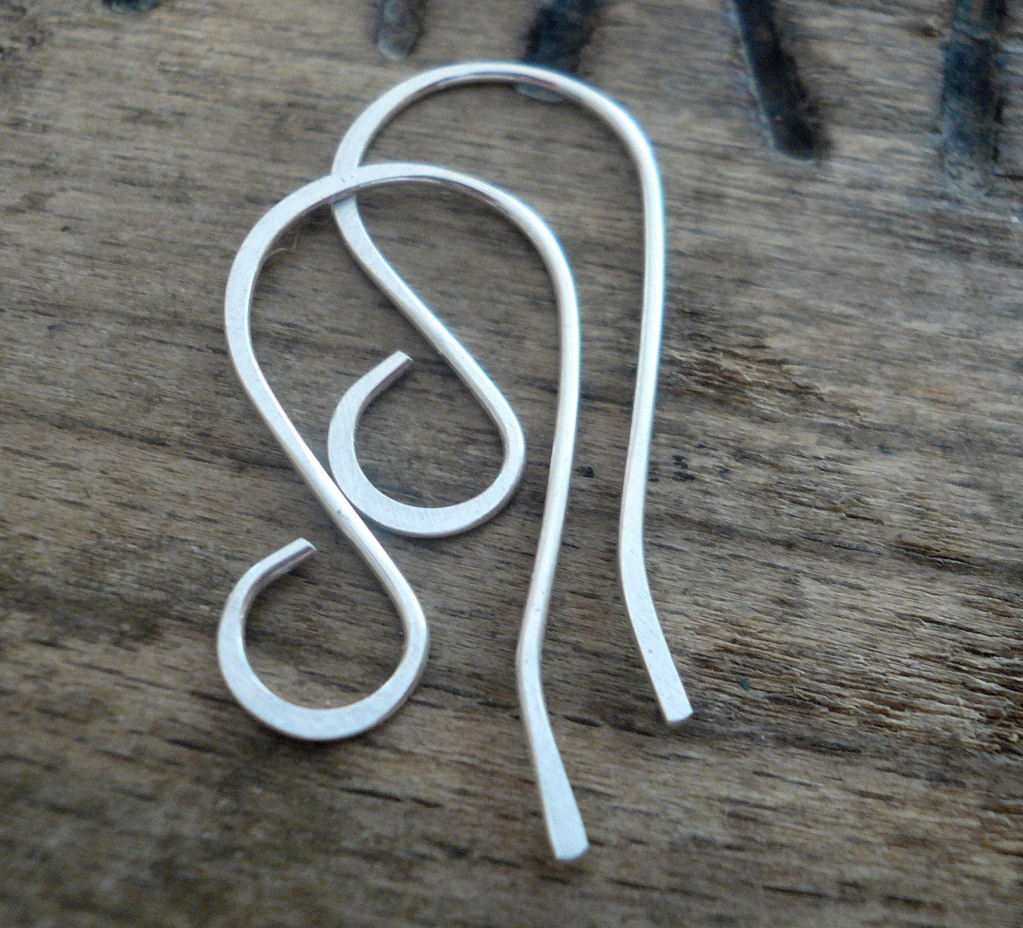 12 Pairs of my Large Loop Solitaire Sterling Silver or 14kt Goldfill Earwires - Handmade. Handforged