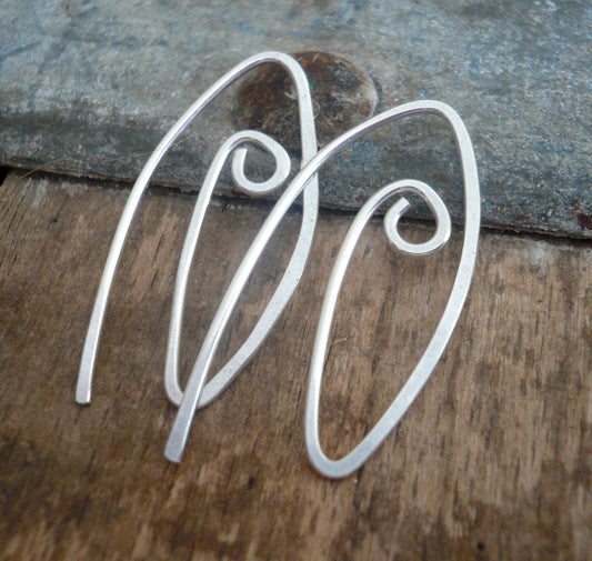 Furl Sterling Silver Earwires - Handmade. Handforged