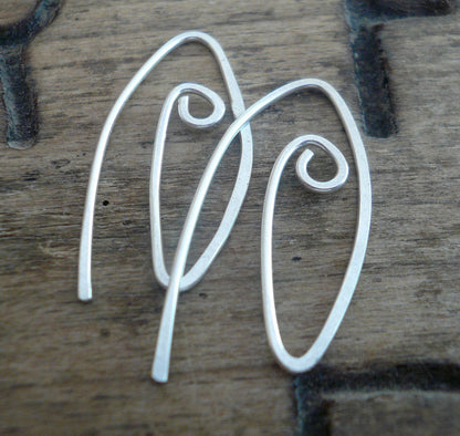 Furl Sterling Silver Earwires - Handmade. Handforged. Shiny Finish