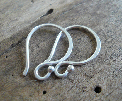 Ball End Twinkle Fine Silver Earwires - Handmade. Handforged