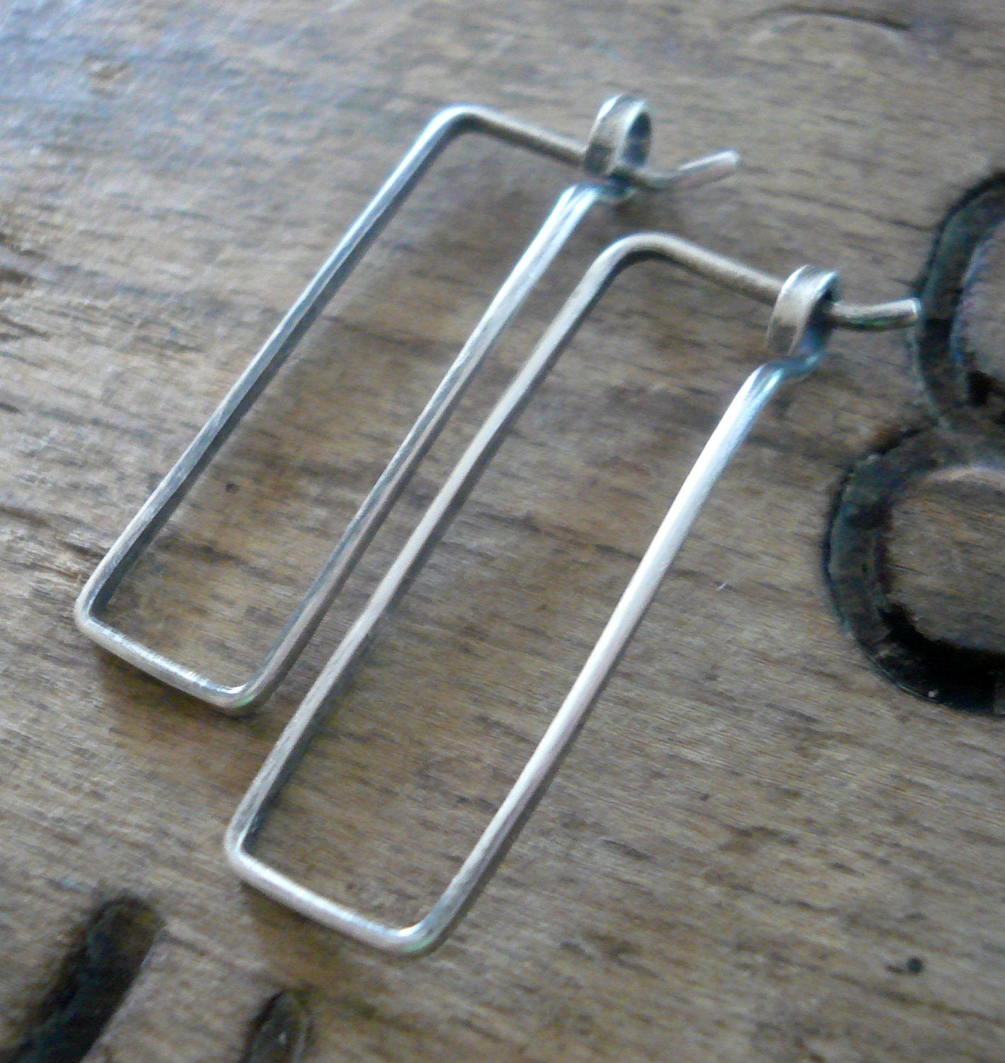 Svelte Hoops Small - Handmade. Hand forged. Oxidized Sterling Silver Earrings