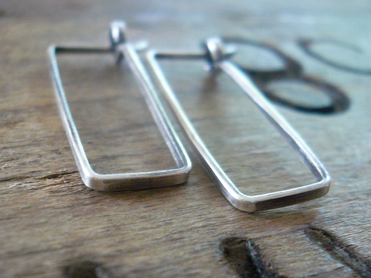 Svelte Hoops Small - Handmade. Hand forged. Oxidized Sterling Silver Earrings