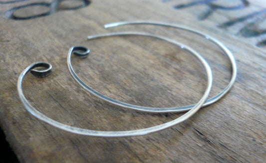 Shoals Sterling Silver Earwires - Handmade. Handforged. Oxidized & polished Finish.