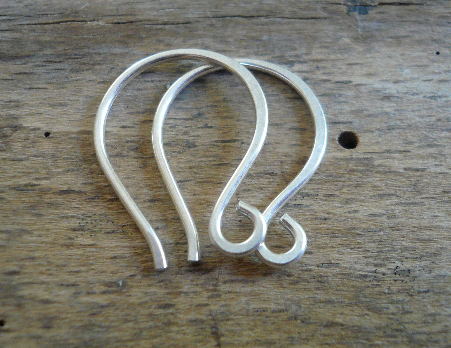 HEAVY 18 gauge Large Twinkle Sterling Silver Earwires - Handmade. Handforged. Oxidized/ polished
