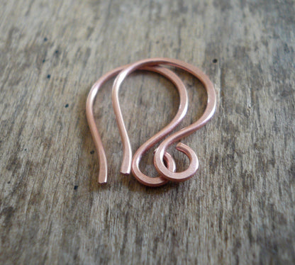Twinkle Copper Earwires - Handmade. Handforged