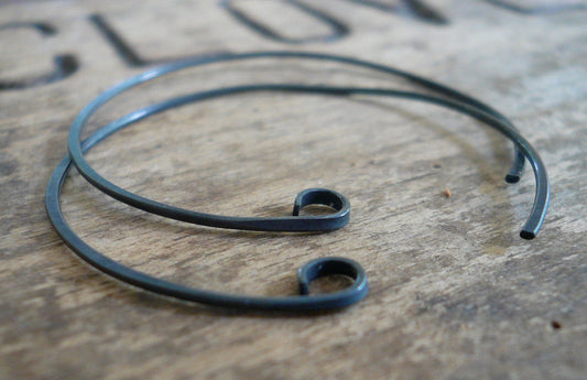 Shoals Sterling Silver Earwires - Handmade. Handforged. Heavily Oxidized finish.