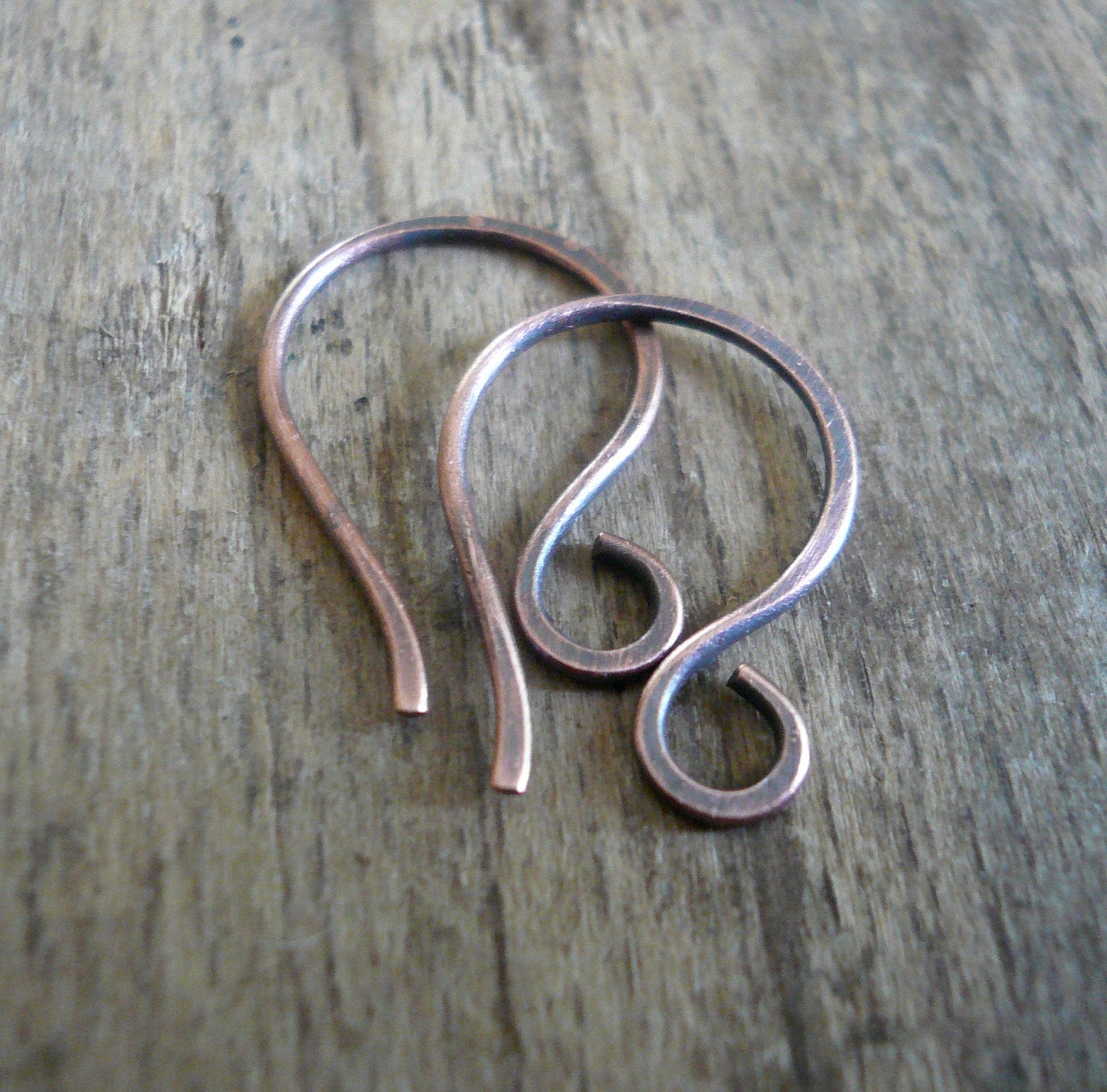 Twinkle Antique Copper Earwires - Handmade. Handforged. Oxidized.