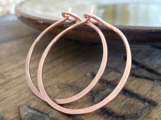 Copper Every Day Hoops - Handmade. Handforged
