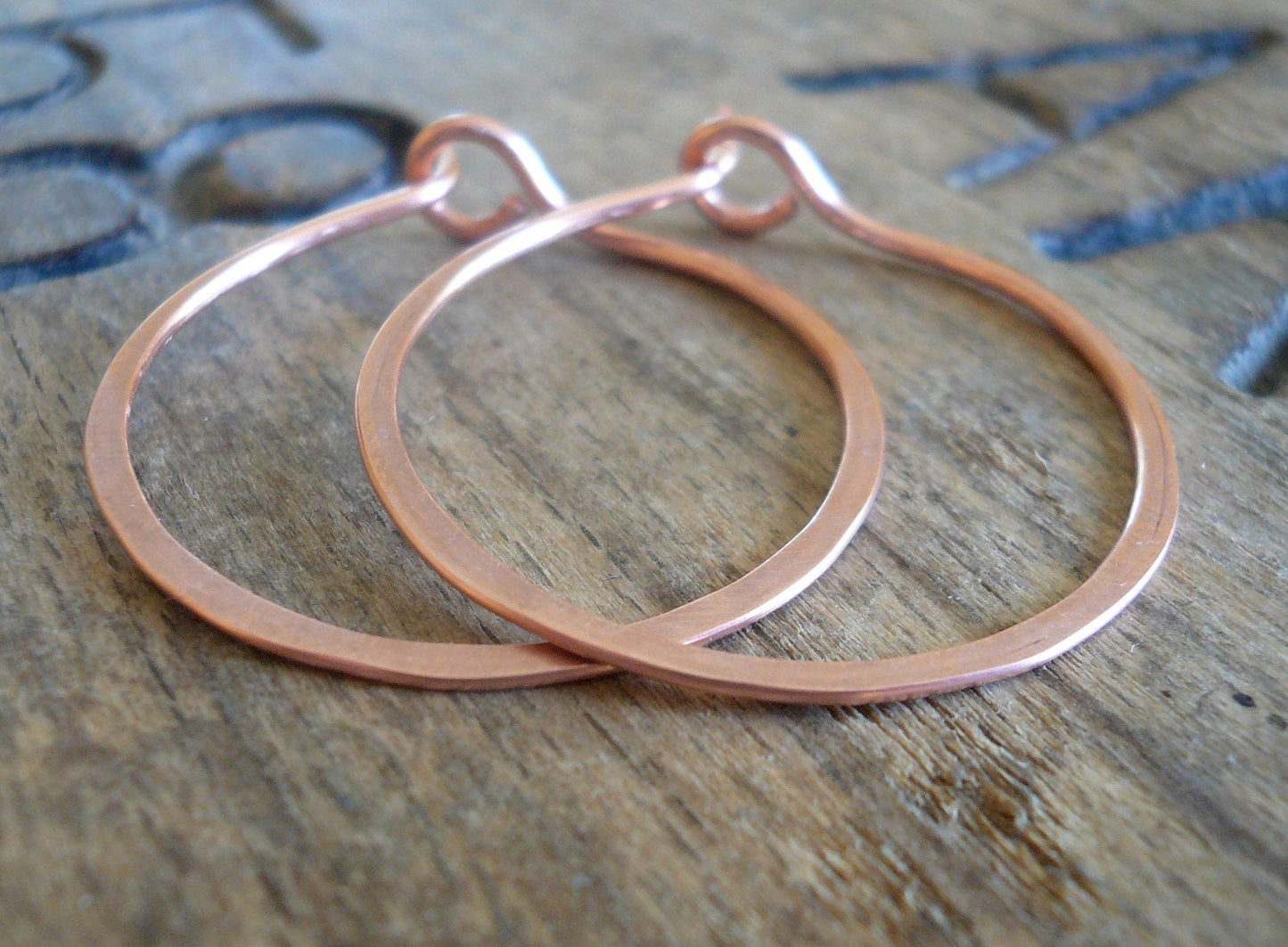 Copper Every Day Hoops - Handmade. Handforged