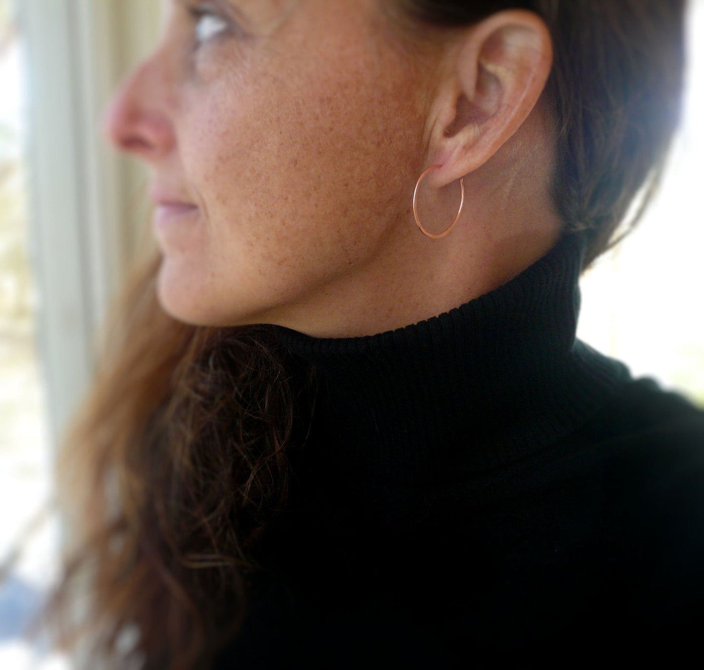 Copper Every Day Hoops - Handmade. Handforged