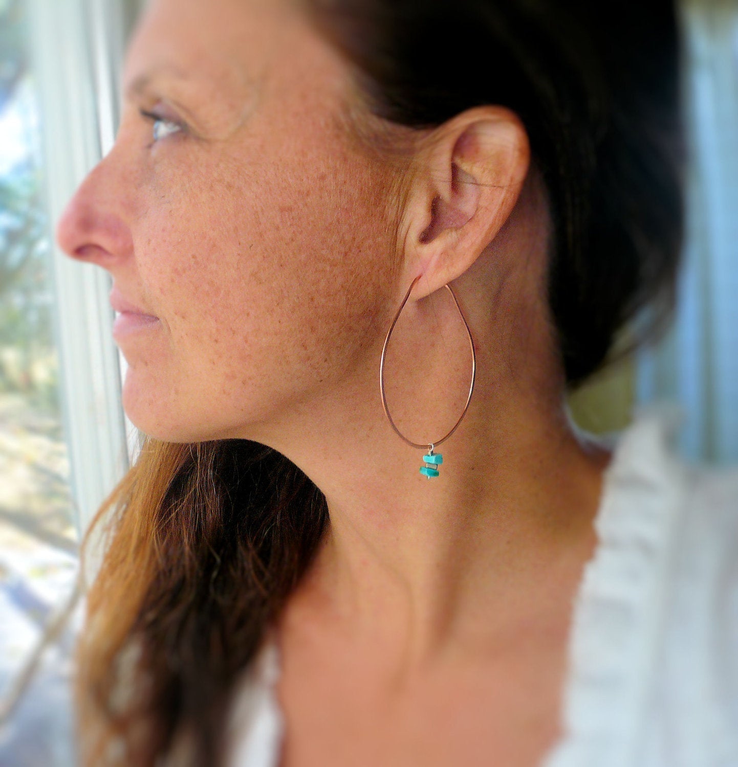 Chumani Hoops - Choice of Copper, Sterling Silver, 14kt Goldfill. Handmade. Handforged. Hoop Earrings