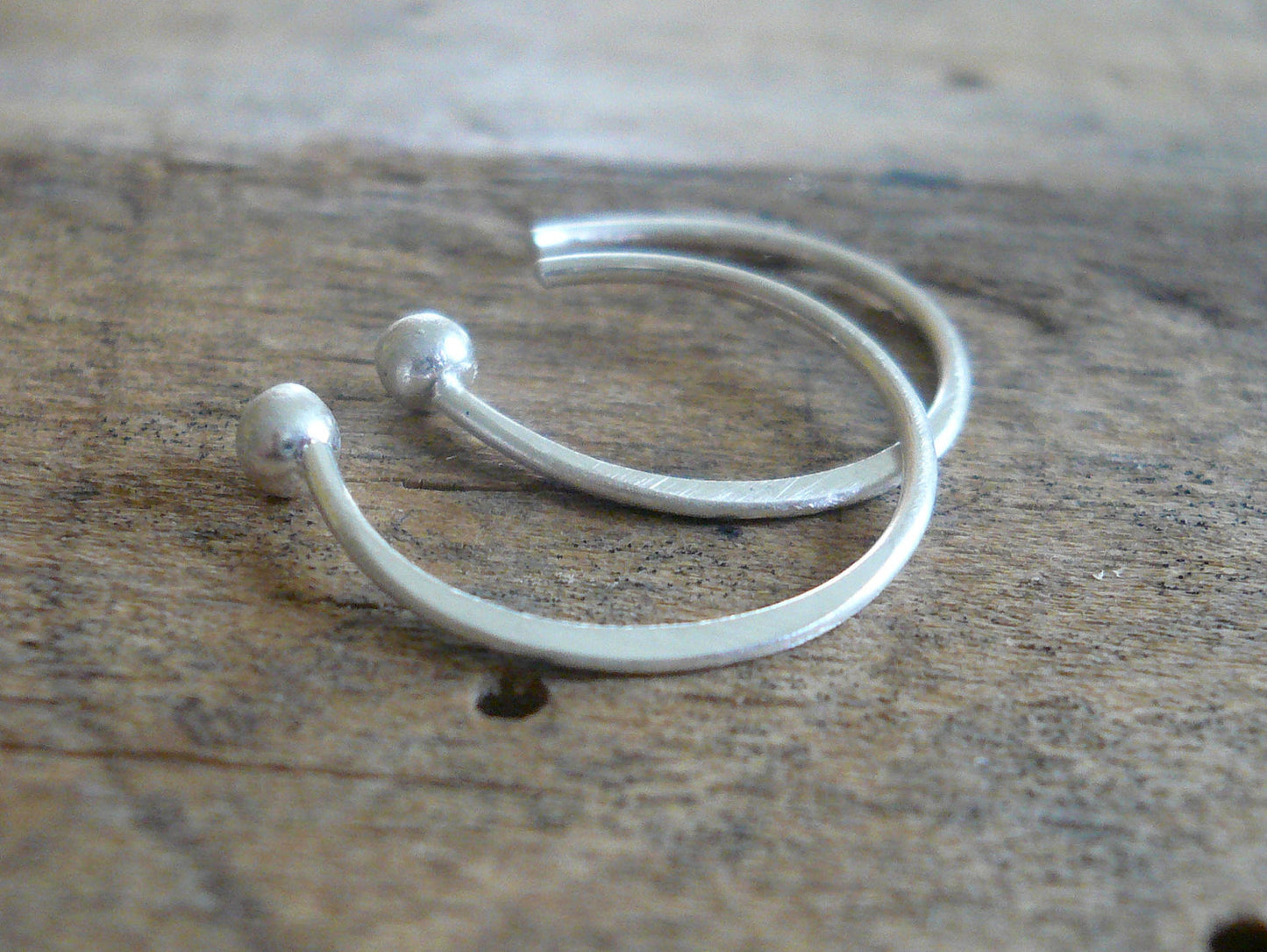 Polka Earrings - Handmade. Hand forged. Fine Silver Tiny Earrings. Choice of finishes