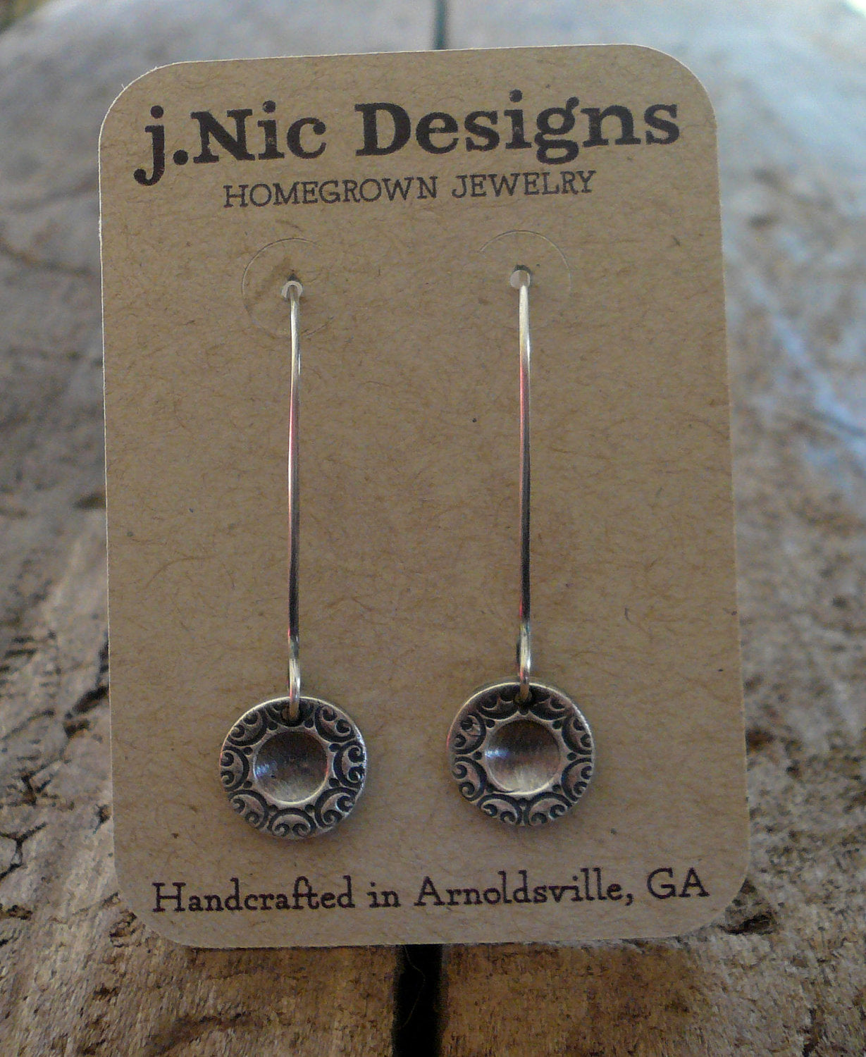 Orleans. Old South Collection Earrings- Oxidized fine silver. Dangle earrings.Handmade