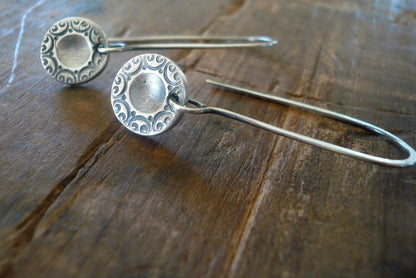 Orleans. Old South Collection Earrings- Oxidized fine silver. Dangle earrings.Handmade