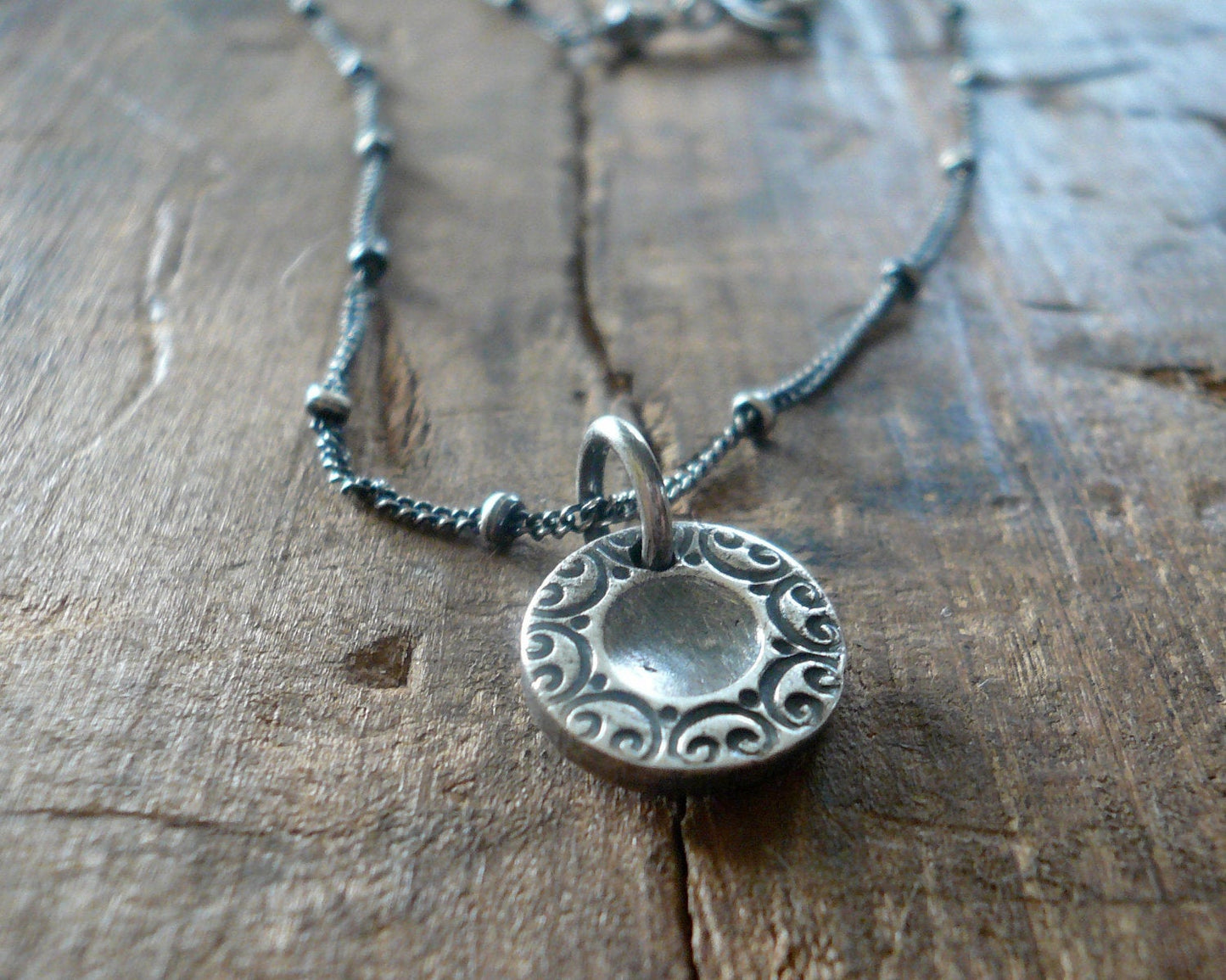 Orleans. Old South Collection Necklace - Oxidized fine and Sterling Silver. Handmade