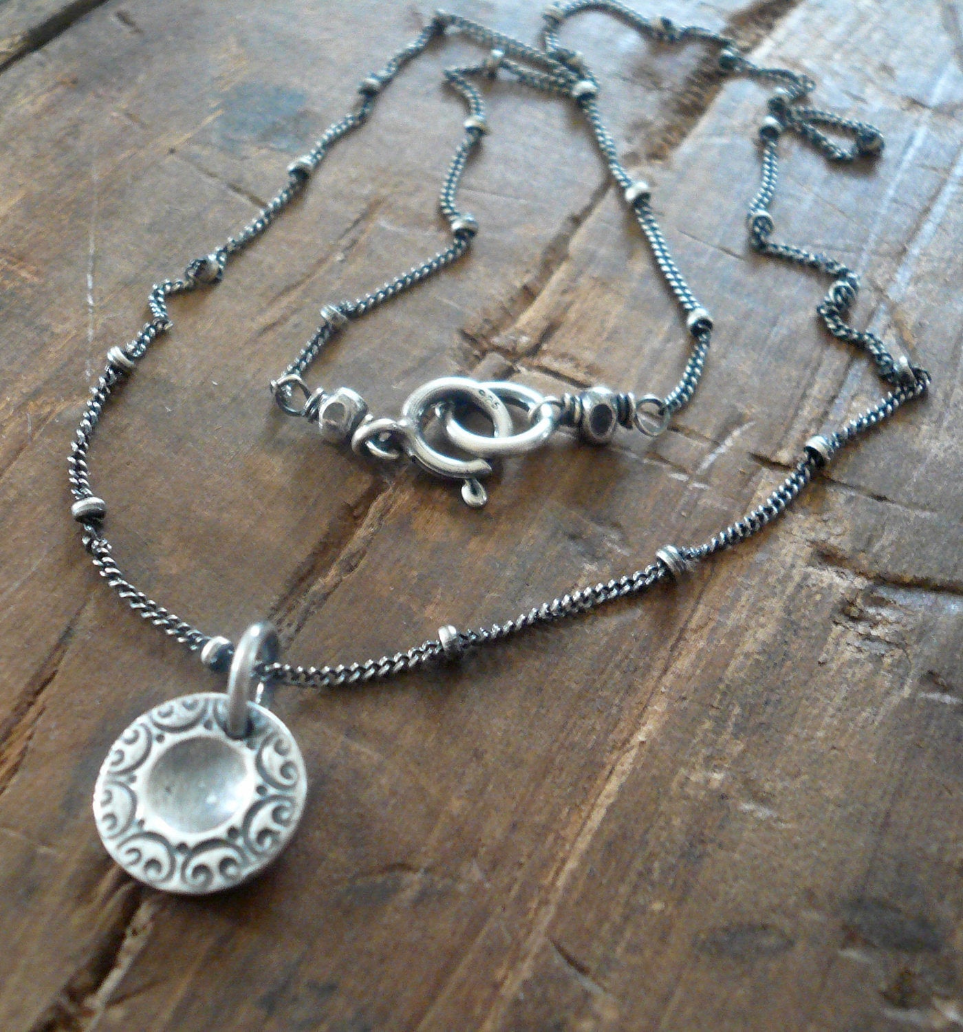 Orleans. Old South Collection Necklace - Oxidized fine and Sterling Silver. Handmade