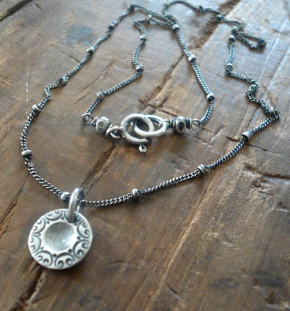 Orleans. Old South Collection Necklace - Oxidized fine and Sterling Silver. Handmade