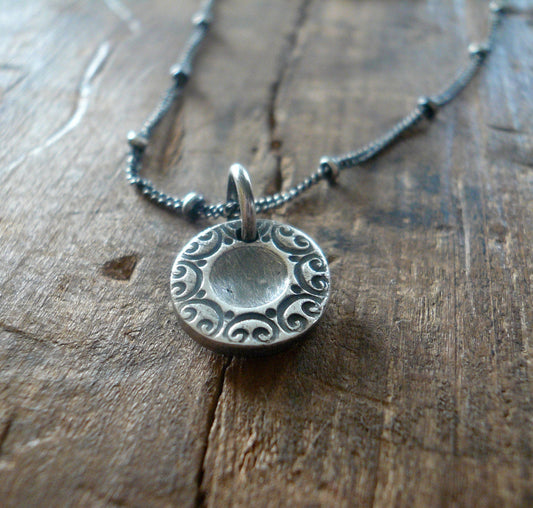 Orleans. Old South Collection Necklace - Oxidized fine and Sterling Silver. Handmade