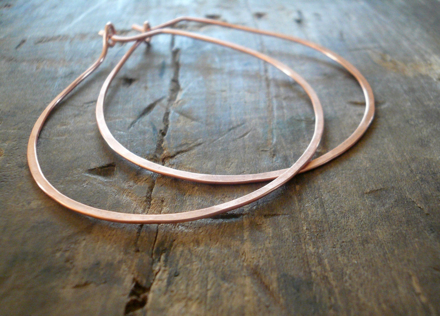 Chumani Hoops - Choice of Copper, Sterling Silver, 14kt Goldfill. Handmade. Handforged. Hoop Earrings