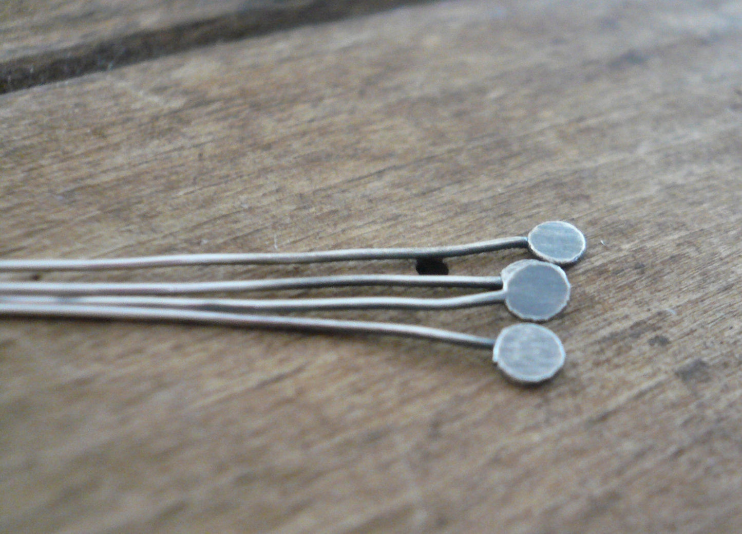 10 2" Fine Silver Handmade Paddle Headpins - Choice 26,24 or 20 gauge. Oxidized & polished Finish