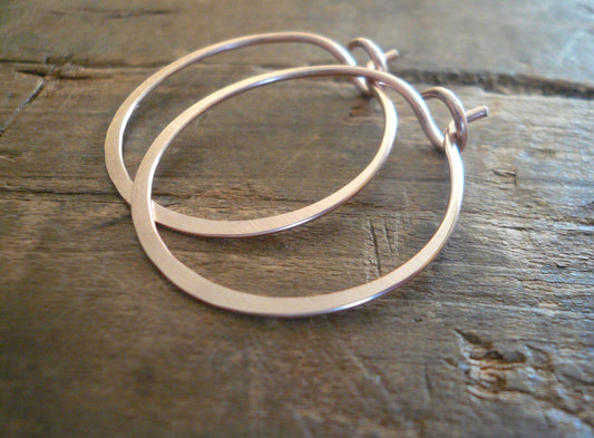 Rose Gold Every Day Hoops - Handmade in 14kt Rose Goldfill, Choice of 6 sizes