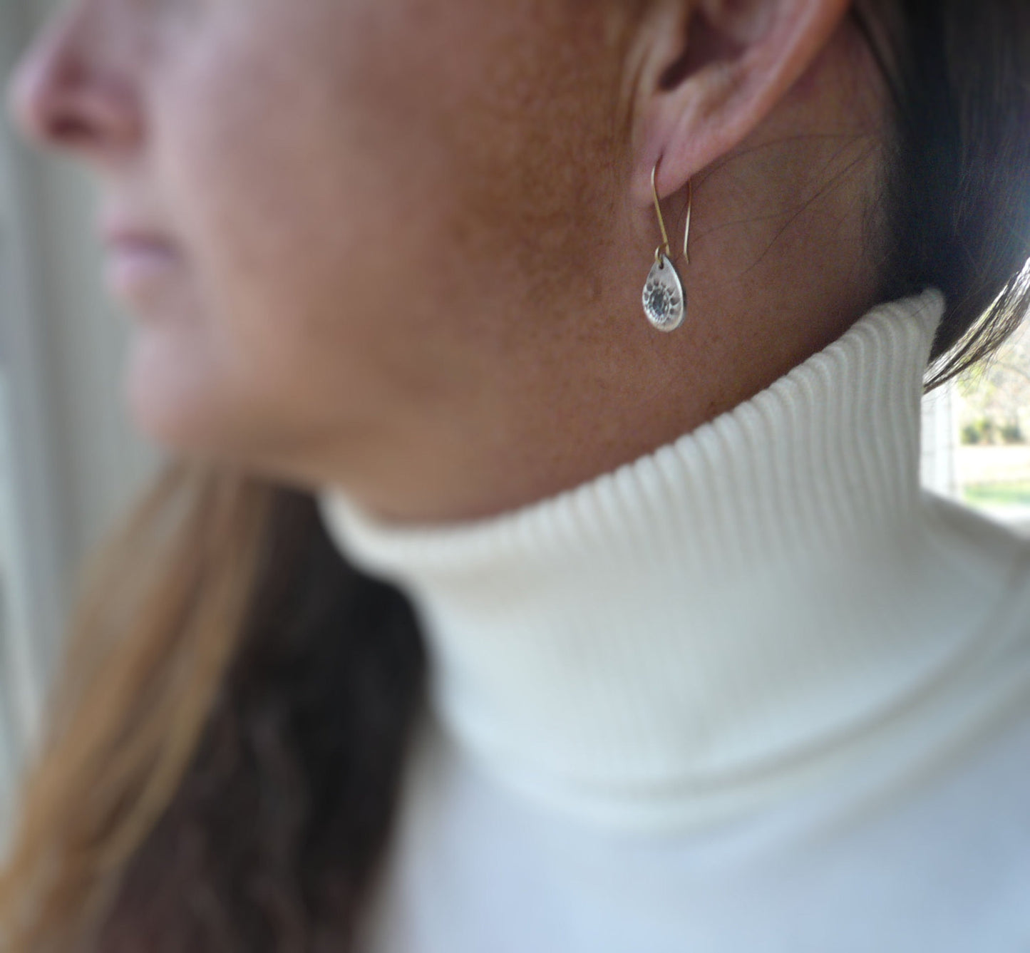 Charleston. Old South Collection Earrings - Oxidized fine silver. 14kt Goldfill. Mixed Metal. Handmade