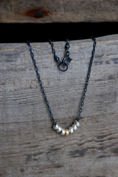 Mingle Necklace - Handmade. Sterling Silver. 14kt Goldfill