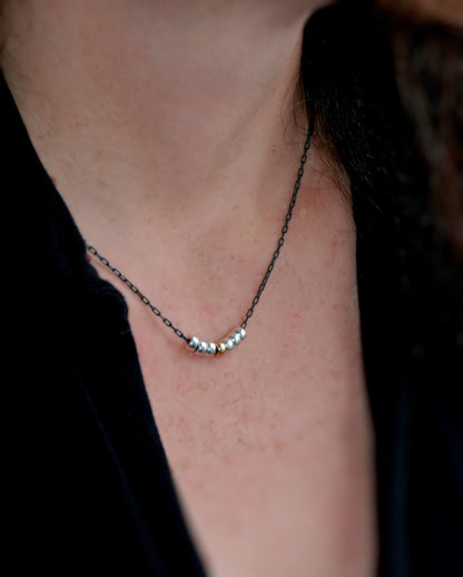 Mingle Necklace - Handmade. Sterling Silver. 14kt Goldfill