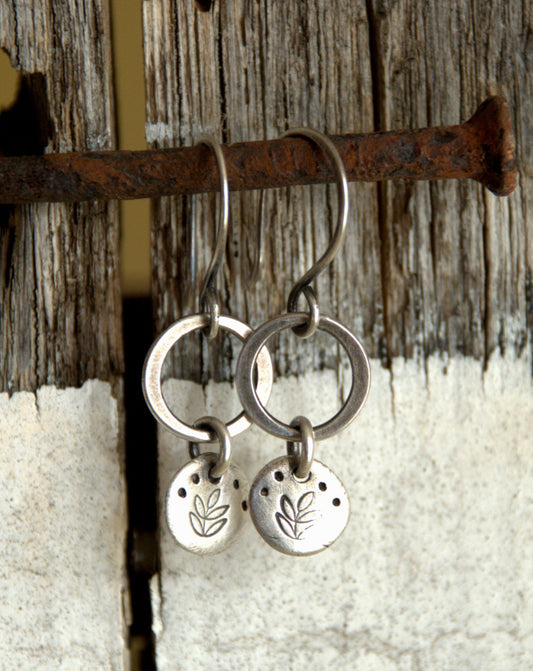Bramble - Oxidized Fine & Sterling Silver Earrings. Handmade