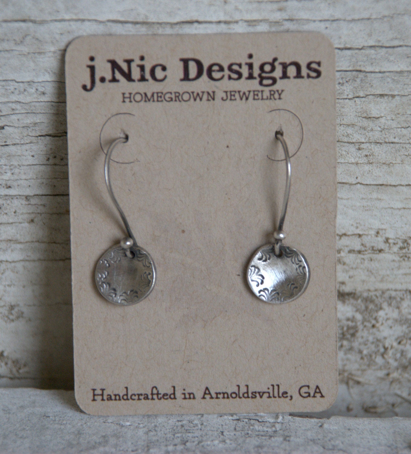 Opelika - Oxidized Fine Silver Earrings. Handmade