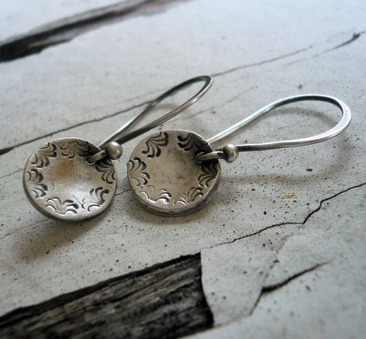 Opelika - Oxidized Fine Silver Earrings. Handmade