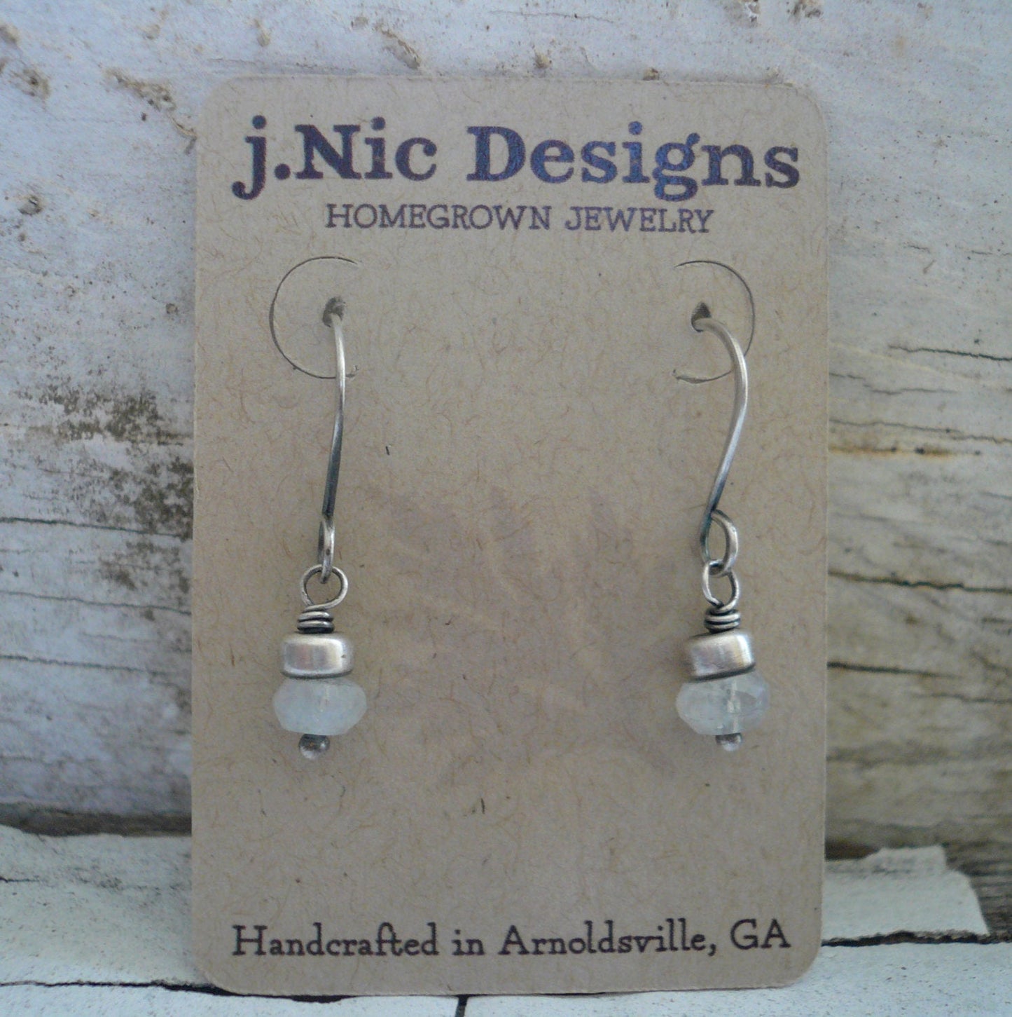 Dandy Earrings in Ice -  Moonstone. Oxidized Sterling silver. Dangle earrings.Handmade