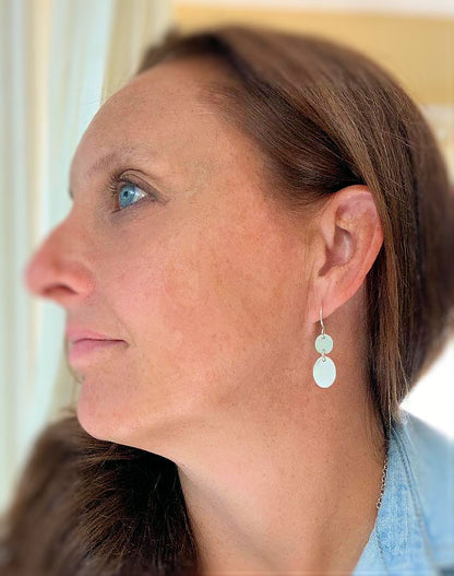 Lacuna Collection Dangle Earrings - Handmade. Brushed Fine Silver Earrings.