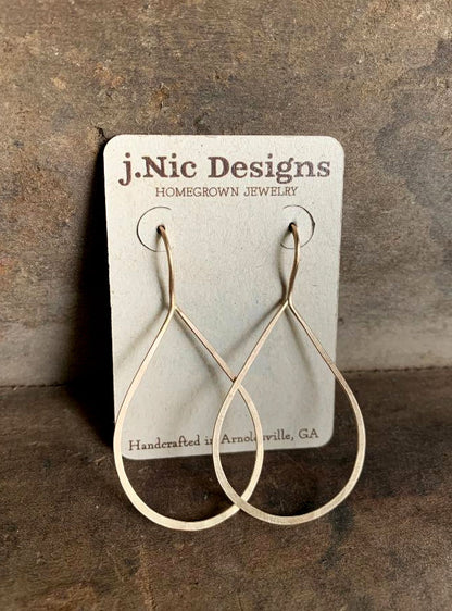 Lissome Earrings Large in 14 kt Goldfill - Handmade. Choice of 2 finishes. Brushed/Matte Gold