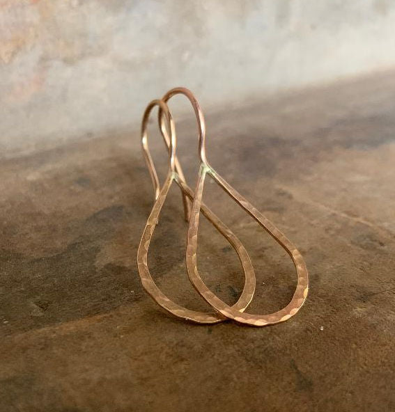 Lissome Earrings Medium in 14 kt Goldfill - Handmade. Handforged. Choice of 2 finishes.